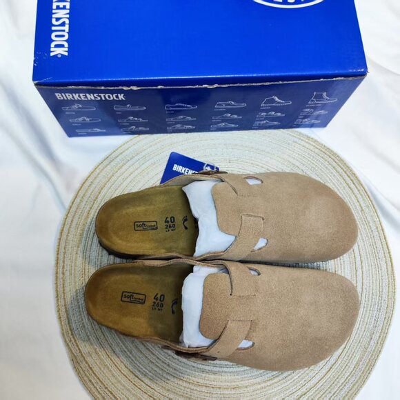 Latte cream Birkenstock Boston Narrow SUEDE💍 NWOT | Fall Ready - Picture 2 of 6